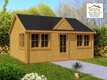 Bungalow en bois  VOSGES 25,8m² Dim. (6000X4300-44mm)