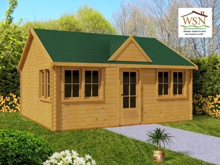 Bungalow en bois  VOSGES 25,8m² Dim. (6000X4300-44mm)