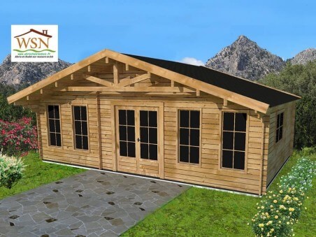 Chalet en bois  CHARENTE 40m² Dim. (7996X5000-44mm)