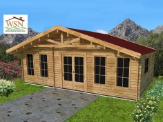 Chalet en bois  CHARENTE 40m² Dim. (7996X5000-44mm)