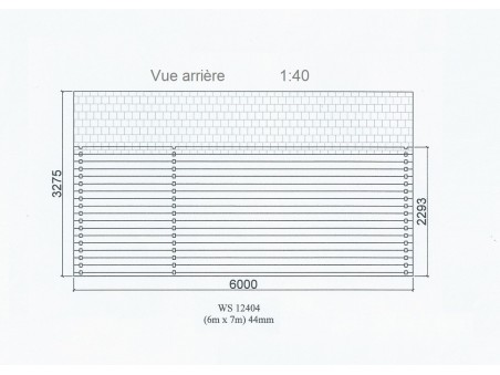 Bungalow en bois  VOSGES 42m² Dim.  (6000X7000-44mm)