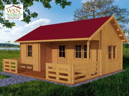 Bungalow en bois  NORMANDIE 35m² Dim. (7000X5000-44mm)