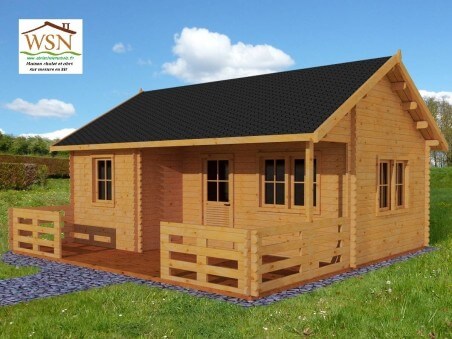 Bungalow en bois  NORMANDIE 35m² Dim. (7000X5000-44mm)