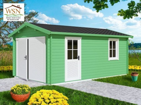 Garage en bois 19,72m² Dim. (3400X5800-44mm)