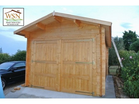Garage en bois 19,72m² Dim. (3400X5800-44mm)