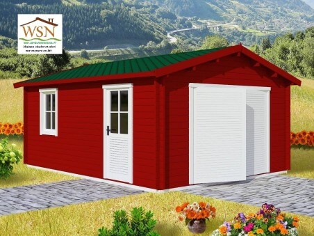 Garage en bois 19,72m² (3400X5800-70mm)