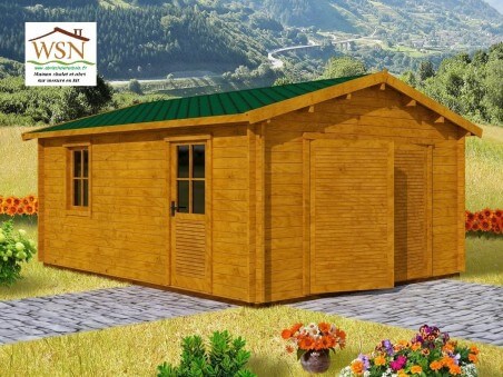 Garage en bois 19,72m² (3400X5800-70mm)