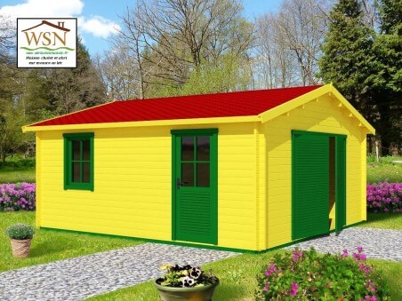 Garage en bois 19,72m² (3400X5800-70mm)