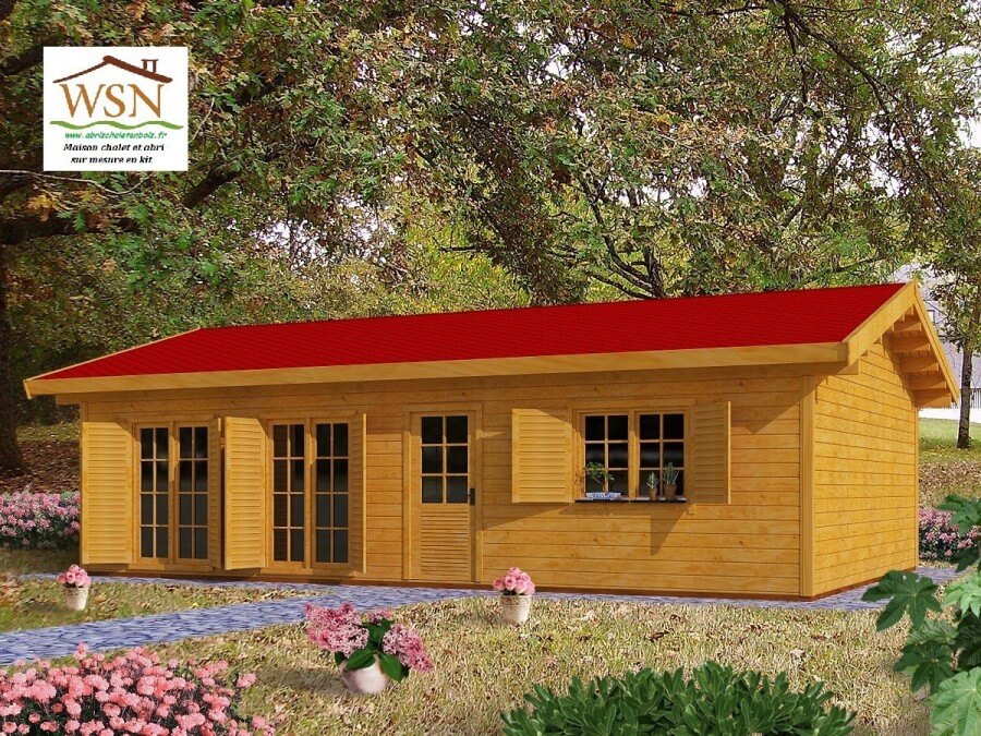 Maison en bois Kit | 60m² | 70mm | WS 5147 | WSN