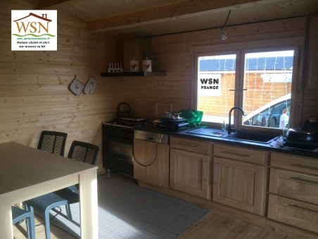 Bungalow en bois  CALVADOS 25m² Dim.  (5600x4600-44mm)