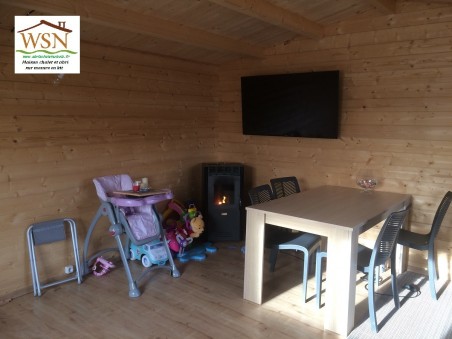 Bungalow en bois  CALVADOS 25m² Dim.  (5600x4600-44mm)