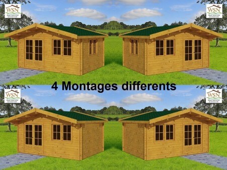 Bungalow en bois  AVEYRON 20m²   Dim. (5000X4000-44mm)