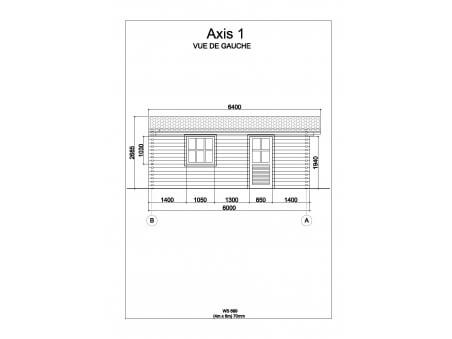 Garage en bois 24m² (4000-6000-70mm) WS689