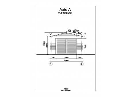 Garage en bois 24m² (4000-6000-70mm) WS689