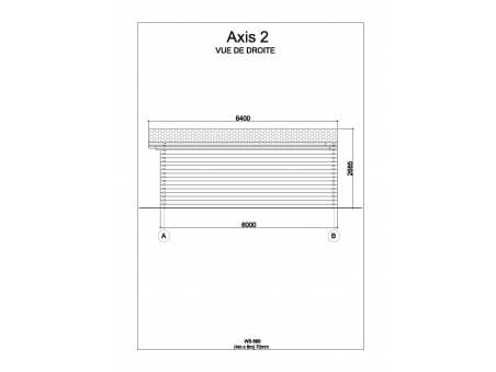 Garage en bois 24m² (4000-6000-70mm) WS689