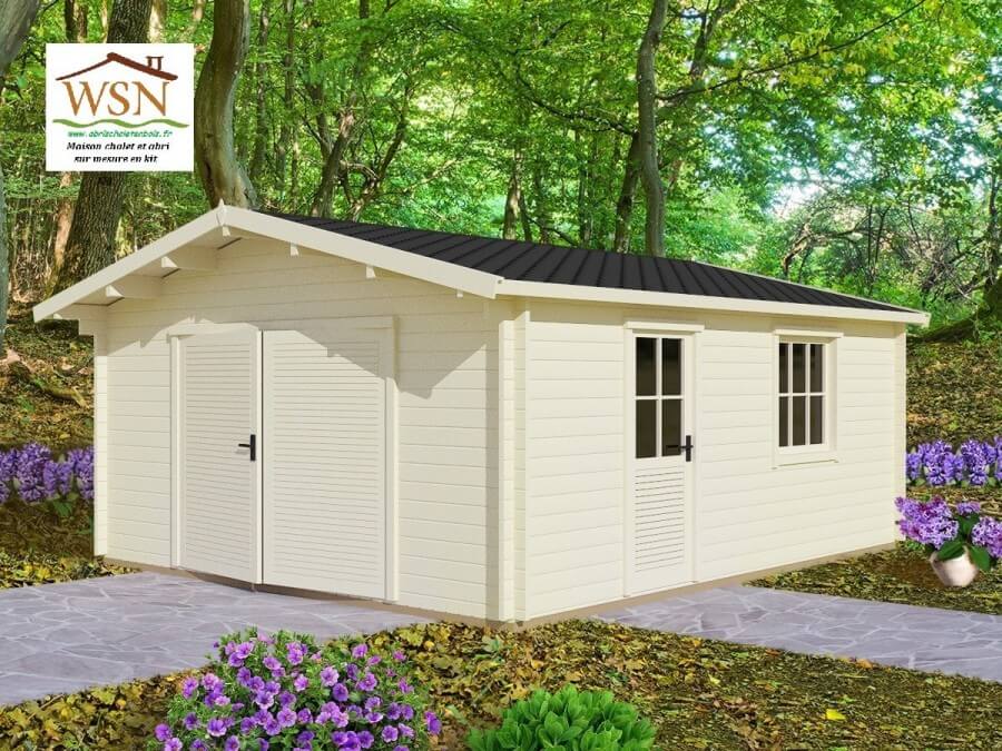 Garage en bois Kit, 30m², 44mm, WS 693