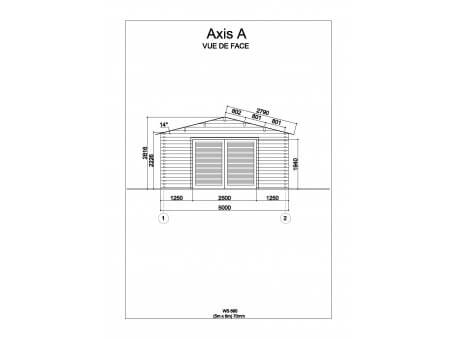 Garage en bois 30m² ( 5000X6000-70mm ) WS695