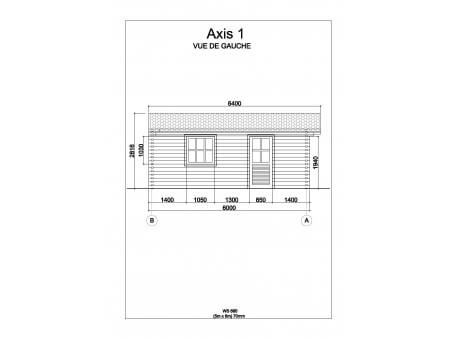 Garage en bois 30m² ( 5000X6000-70mm ) WS695