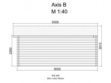 Garage en Bois 36m² (6000X6000-44mm) WS699