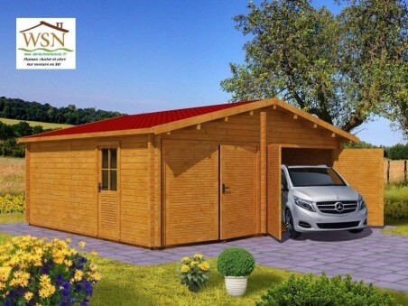 Garage en bois 36m² avec cloison WS703S | WSN
