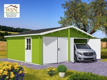 Garage en bois 36m² avec cloison WS703S | WSN