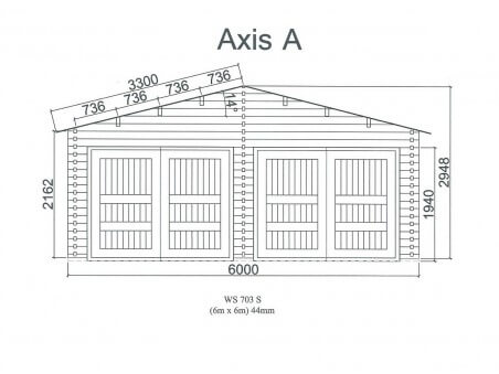 Garage en bois 36m² avec cloison WS703S | WSN