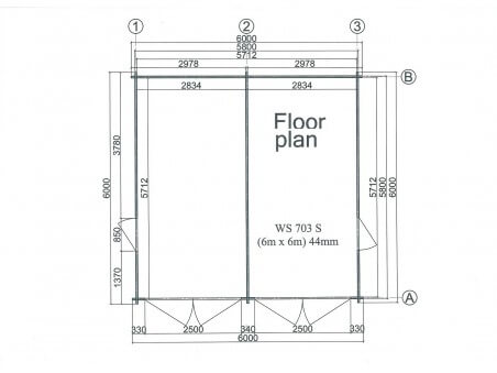 Garage en bois 36m² avec cloison WS703S | WSN