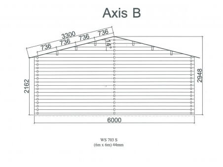 Garage en bois 36m² avec cloison WS703S | WSN