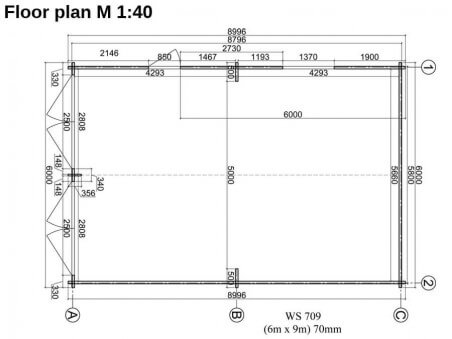 Garage en bois 54m² 2 portes WS 709 | WSN