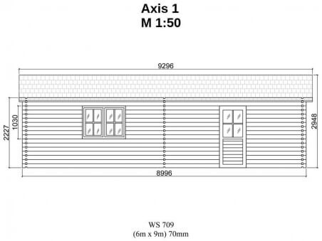 Garage en bois 54m² 2 portes WS 709 | WSN