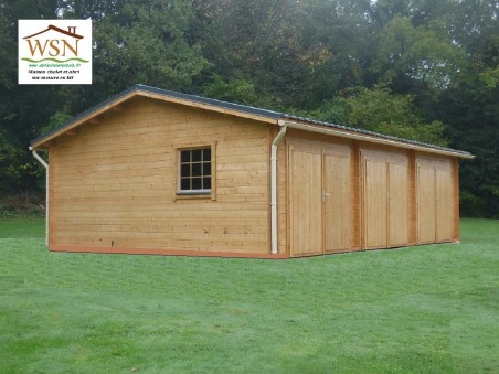 Garage en bois 54m² 3 portes WS 712 | WSN