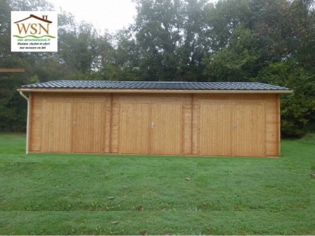 Garage en bois 54m² 3 portes WS 712 | WSN