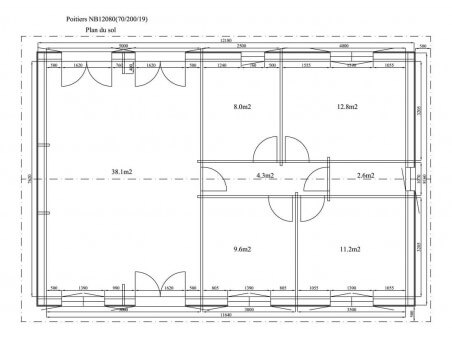 POITIERS 100m² (12258X8238-70mm) WS7127