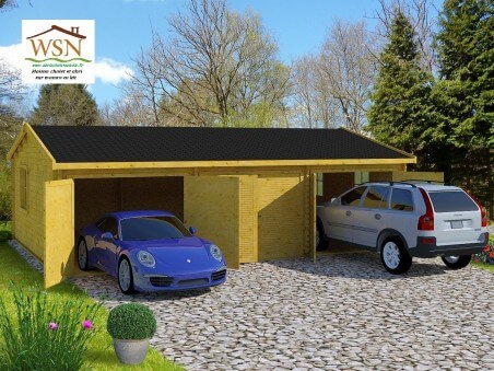Garage en bois 54m² 3 places WS 714 | WSN