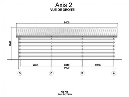 Garage en bois 54m² 3 places WS 714 | WSN