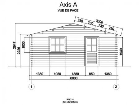 Garage en bois 54m² 3 places WS 714 | WSN