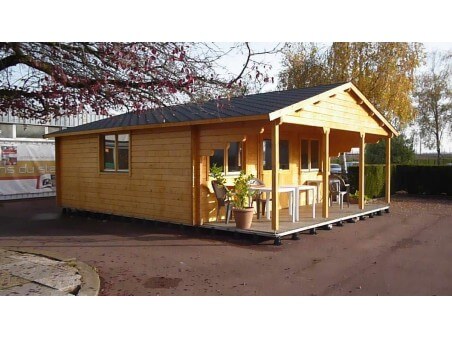 Bungalow en bois  FINISTERE 36m² Dim.  (6000x6000-44mm)