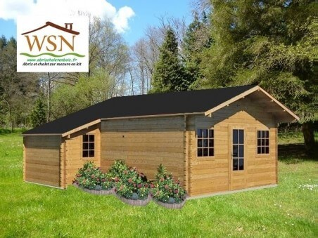 Chalet en bois  GARD 48m² Dim. (6000x8000-44mm)