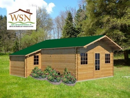 Chalet en bois  GARD 48m² Dim. (6000x8000-44mm)