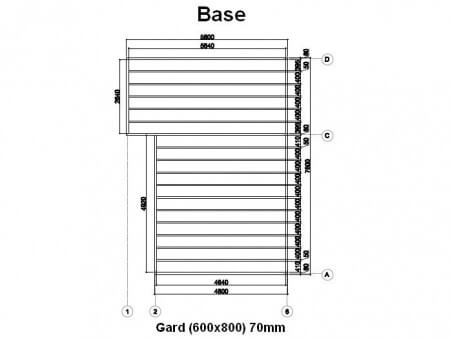 Chalet en bois  GARD 48m² Dim. (6000x8000-70mm)