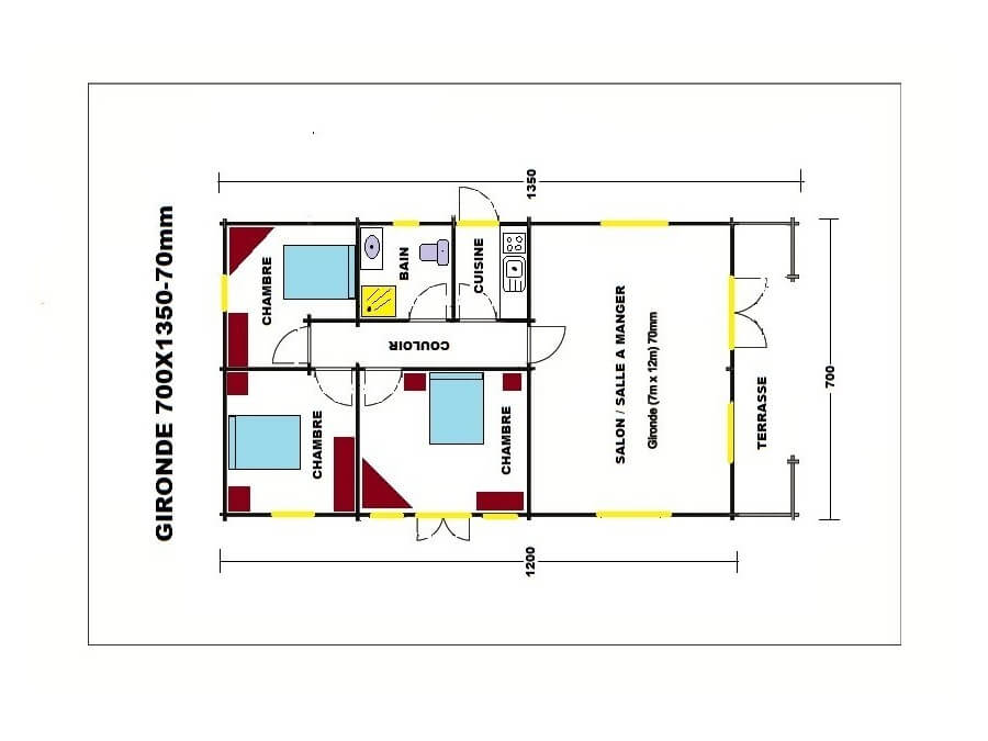 Chalet En Bois Kit 94m 70mm Ws 735 Wsn