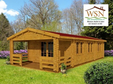 Chalet en bois  GARONNE 41m²  Dim. (5000x8350-70mm)