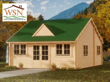 Chalet en bois  VOSGES 48m² Dim.  (6000X8000-44mm)