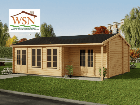 Chalet en bois  DORDOGNE 45m² Dim. (8000x6000-44mm)