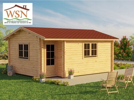 Bungalow en bois  CALVADOS 20m²  Dim. (5000X4000-44mm)