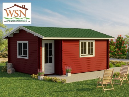 Bungalow en bois  CALVADOS 20m²  Dim. (5000X4000-44mm)