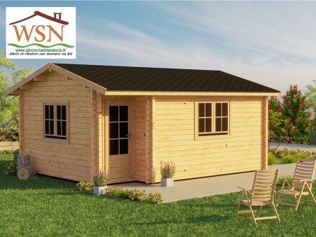 Bungalow en bois  CALVADOS 30m² Dim. (6000x5000-44mm)