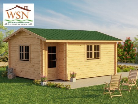 Bungalow en bois  CALVADOS 30m² Dim. (6000x5000-44mm)