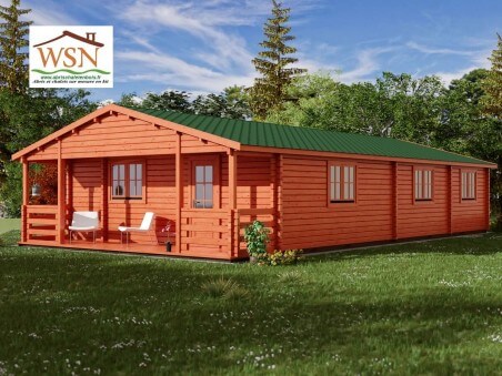 Chalet en bois  GIRONDE 94m² Dim. (7000x12000+1400-44mm)