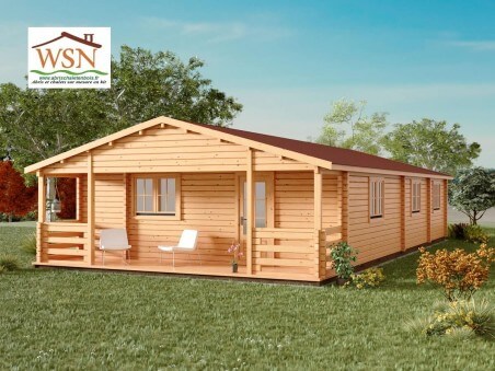 Chalet en bois  GIRONDE 94m² Dim. (7000x12000+1400-44mm)